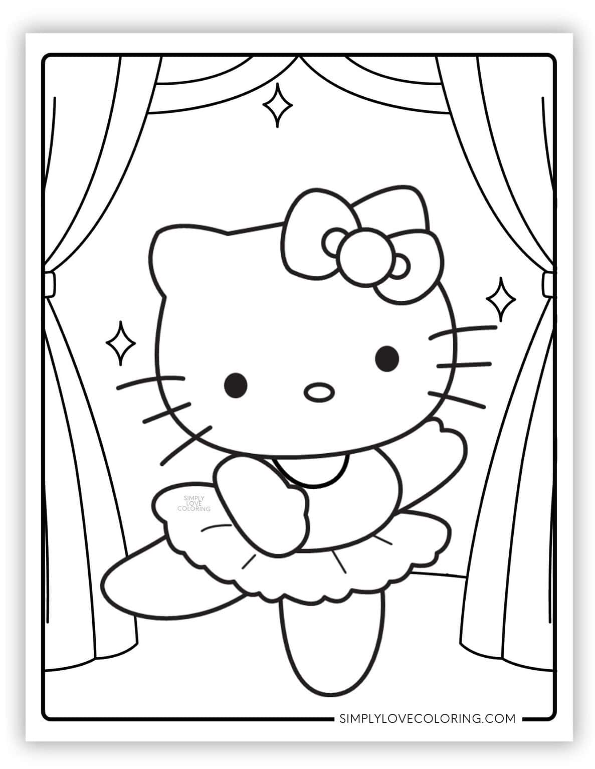 Hello Kitty Coloring Pages Free - Ballerina Hello Kitty Coloring Pages 1187x1536