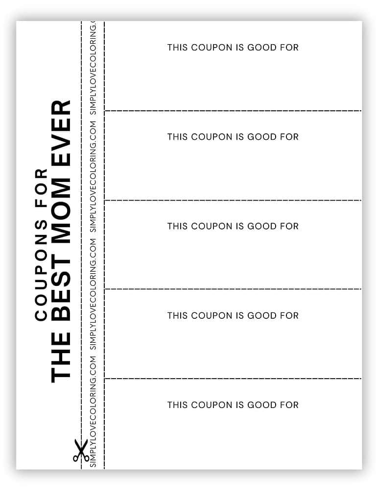 Mother's Day Coupons (Free PDF Printables) - Simply Love Coloring