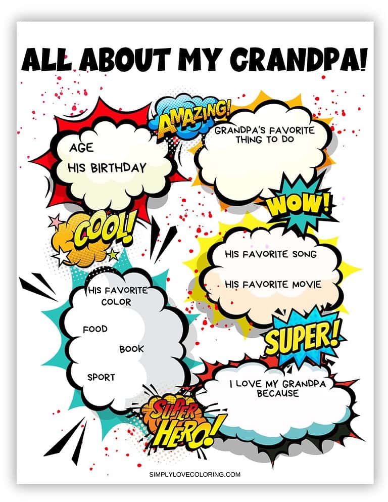 All About My Dad Worksheet (Free PDF Printables) - Simply Love Coloring