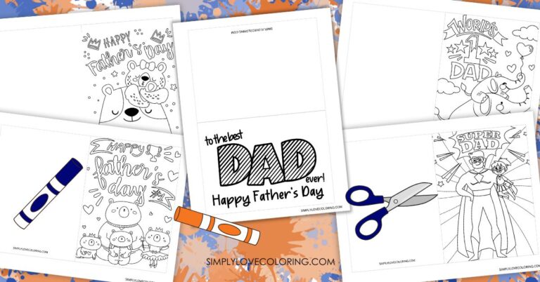 Father's Day Coloring Cards (Free PDF Printables) - Simply Love Coloring