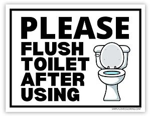 Flush the Toilet Signs (Free PDF Printables) - Simply Love Coloring