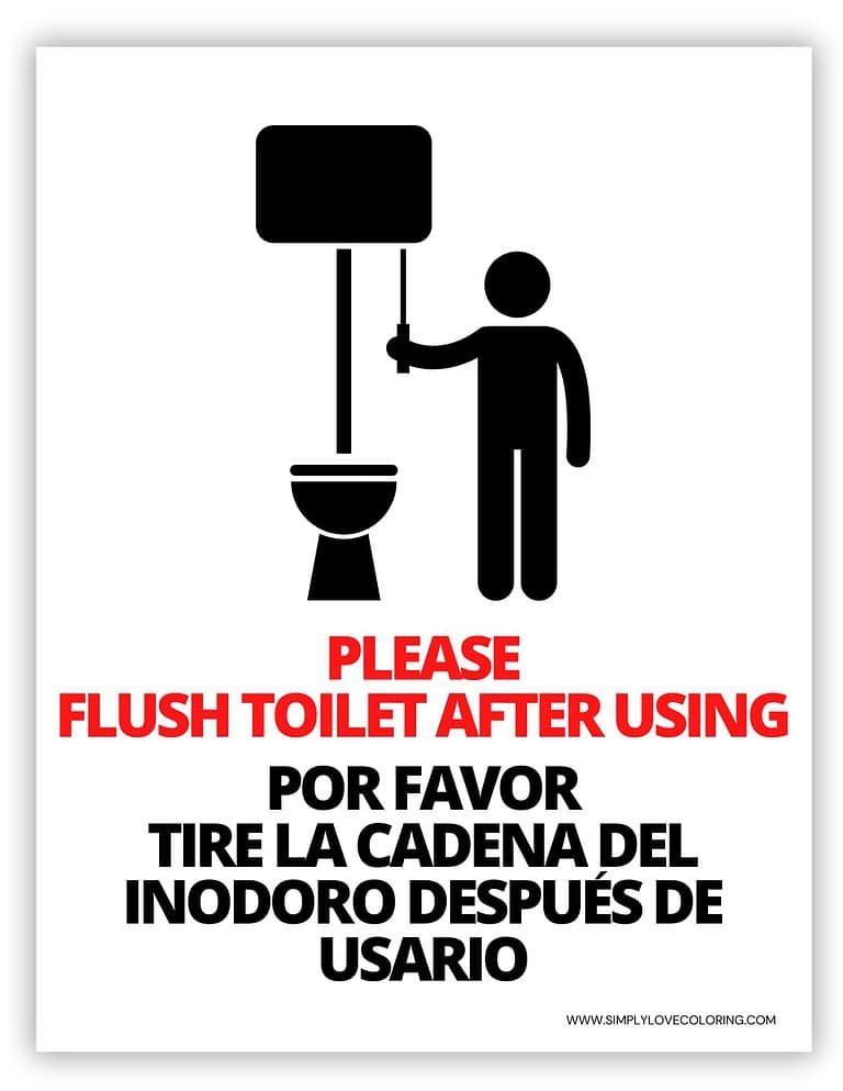 Flush the Toilet Signs (Free PDF Printables) - Simply Love Coloring