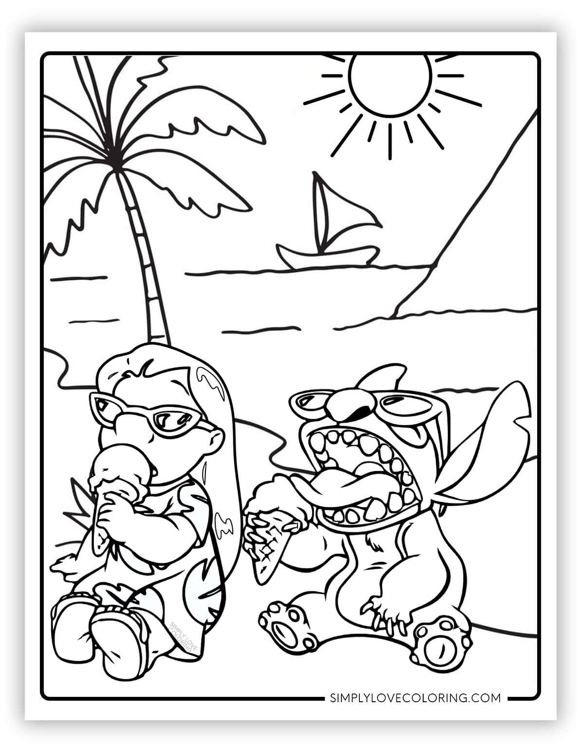 Lilo & Stitch Coloring Pages (Free PDF Printables) - Simply Love Coloring