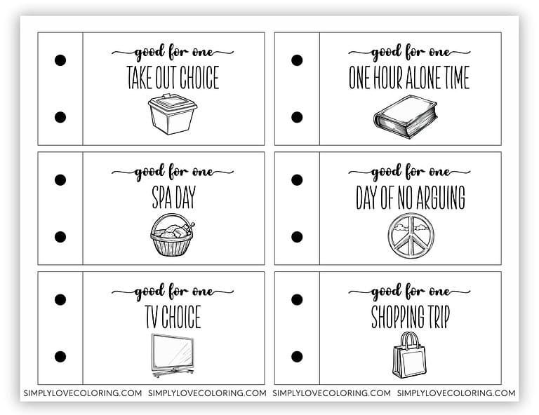 Mother's Day Coupons (Free PDF Printables) - Simply Love Coloring