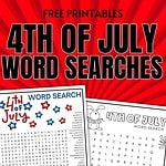 Independence Day word search pinterest image