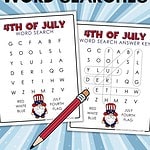 Independence Day word search pinterest image