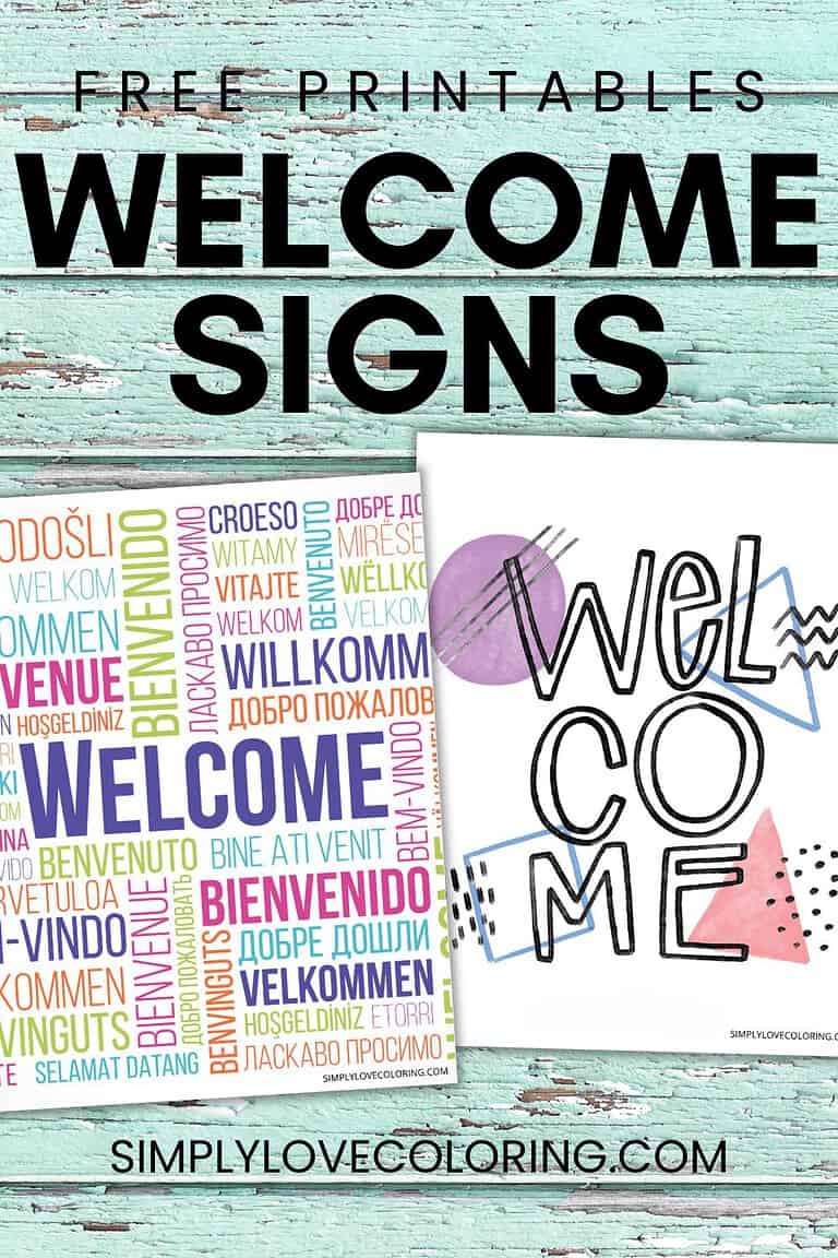 Printable Welcome Sign (Free PDF Download) - Simply Love Coloring