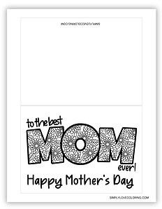 Mother's Day Cards to Color (Free PDF Printables) - Simply Love Coloring