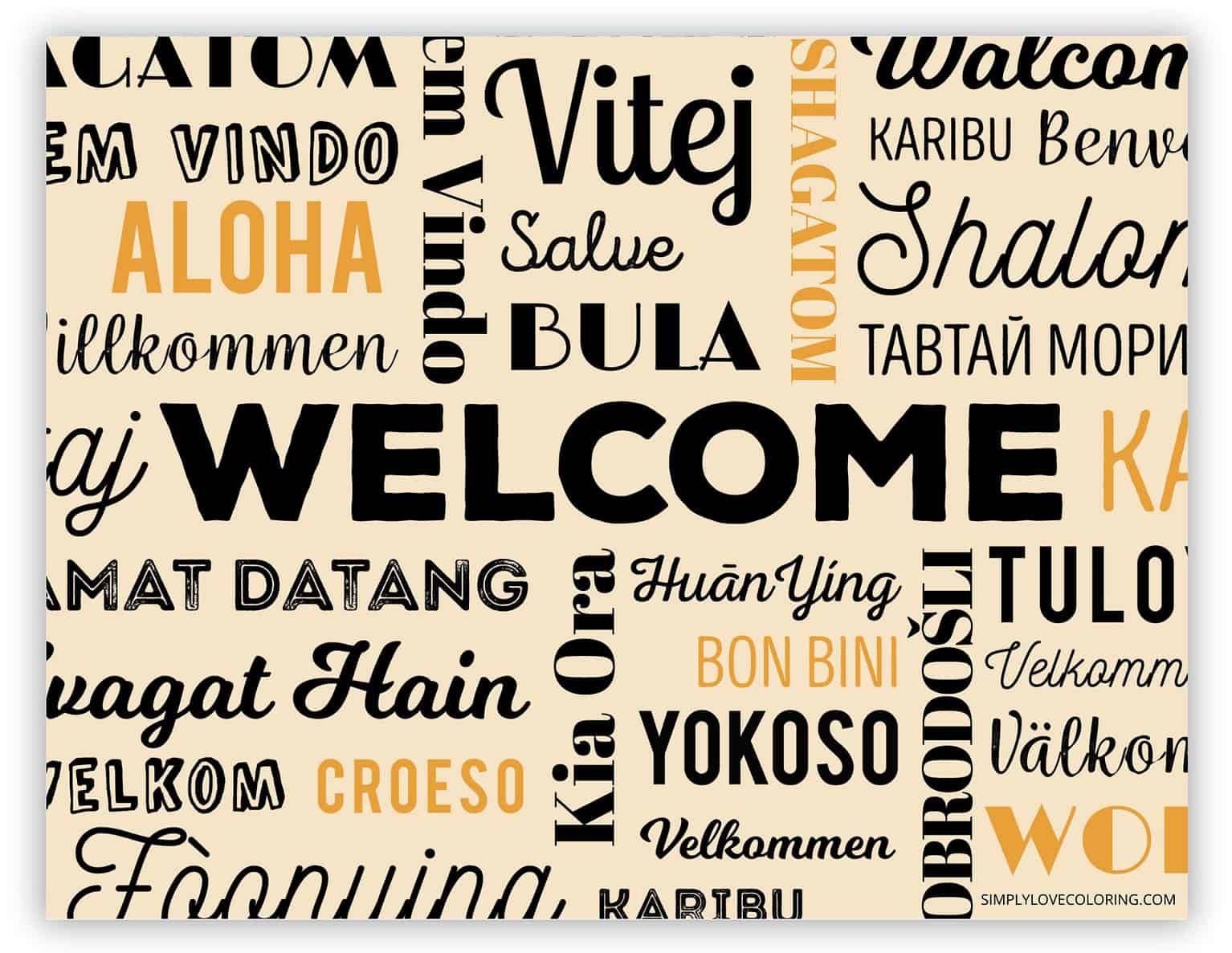 Printable Welcome Sign (Free PDF Download) - Simply Love Coloring