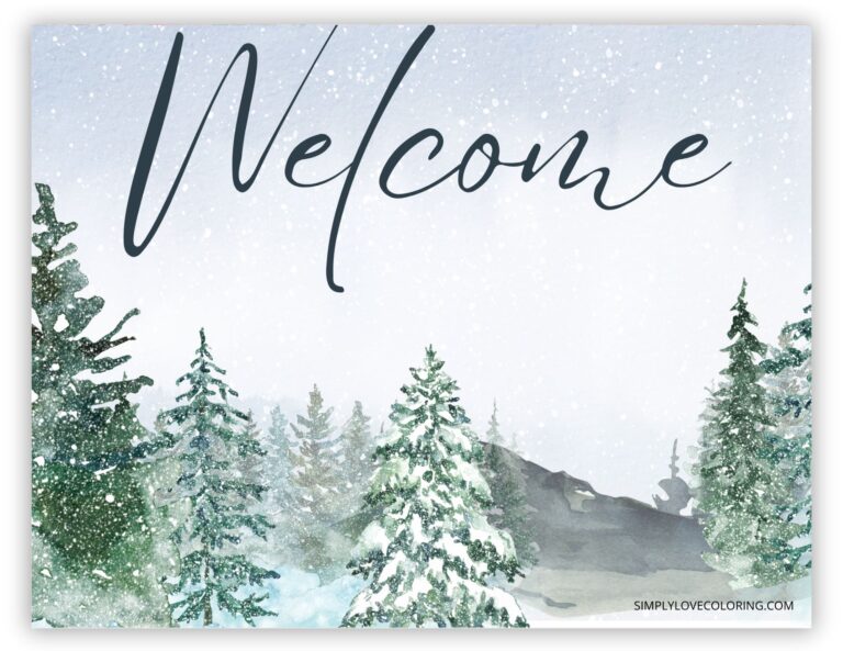 Printable Welcome Sign (Free PDF Download) - Simply Love Coloring