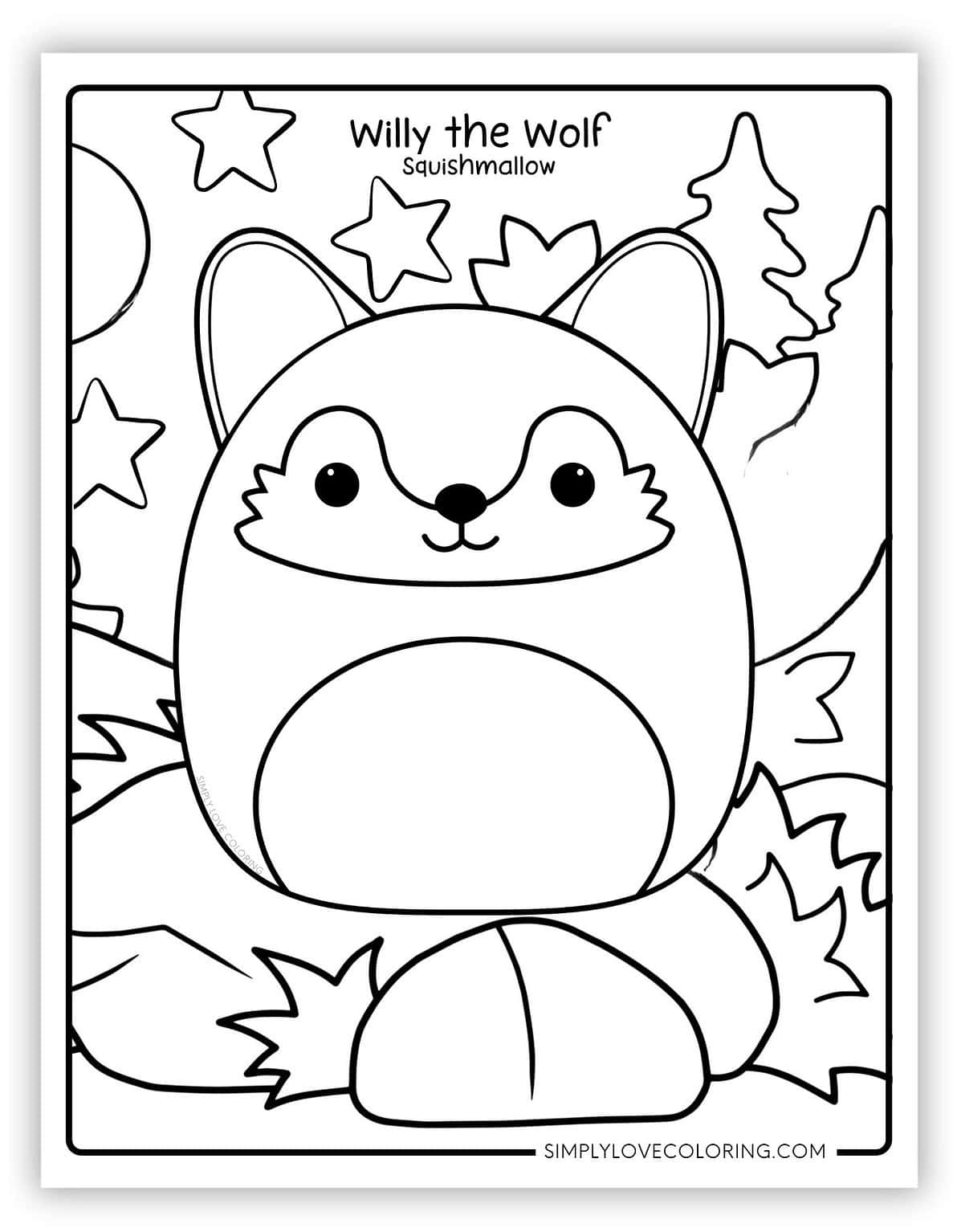 Willy the Wolf Squishmallow Coloring Pages (Free PDF Printables ...