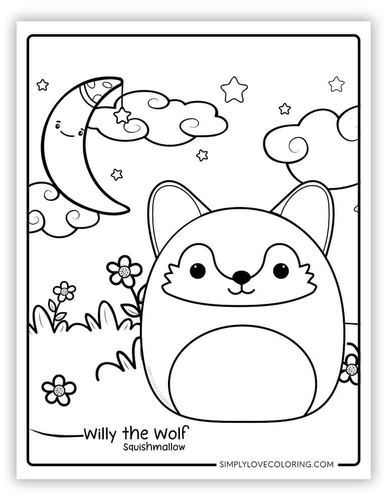 Willy the Wolf Squishmallow Coloring Pages (Free PDF Printables ...