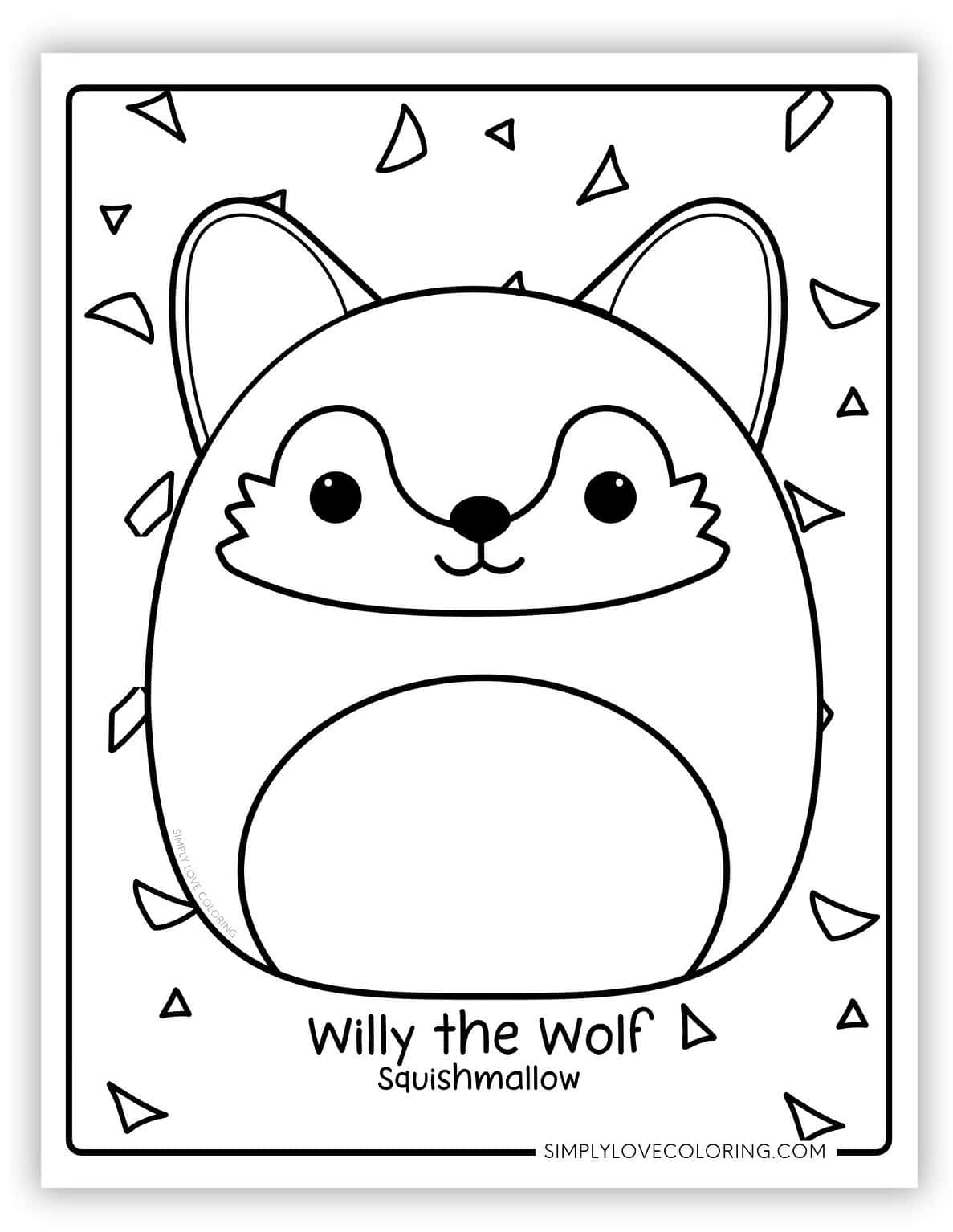 Willy the Wolf Squishmallow Coloring Pages (Free PDF Printables ...