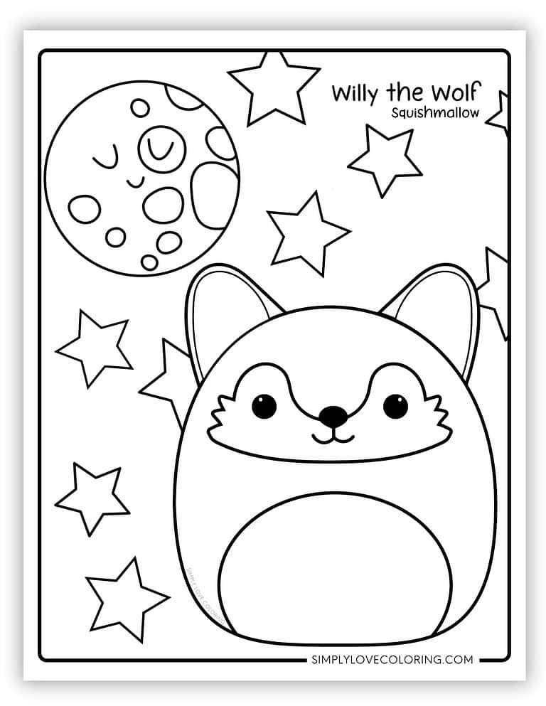 Willy the Wolf Squishmallow Coloring Pages (Free PDF Printables ...