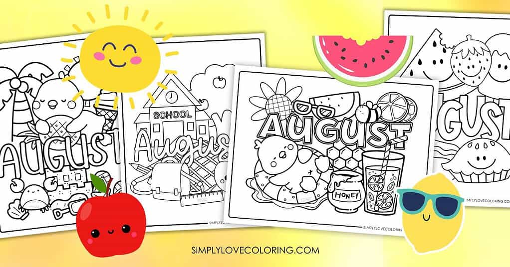 Augut coloring pages featured image