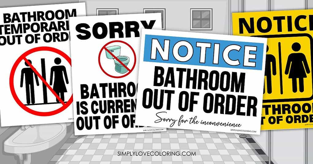 Bathroom Out of Order Sign Printable (Free PDF Downloads) Simply Love