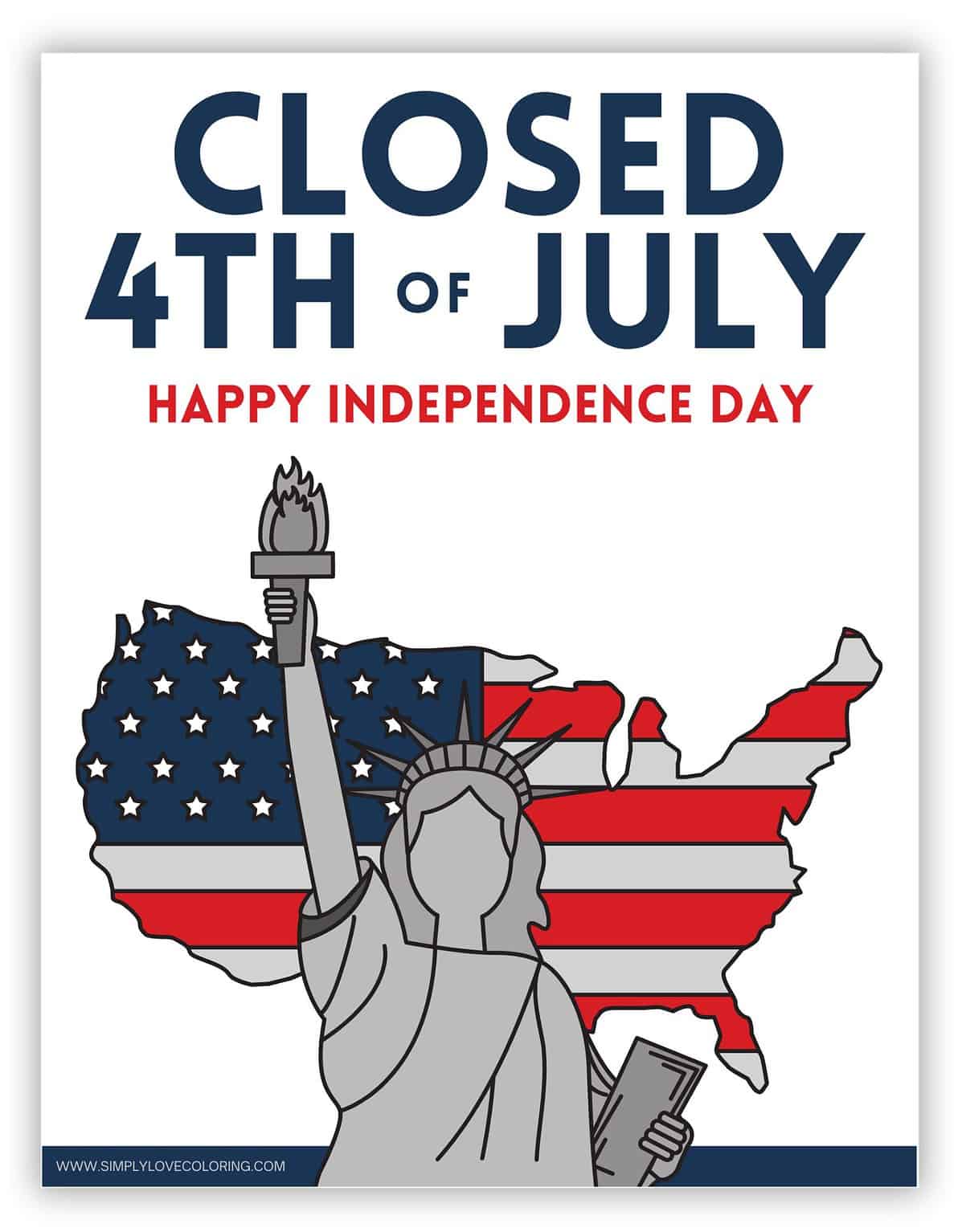 Closed Independence Day Sign (Free PDF Printables) Simply Love Coloring Closed Independence Day Sign (Free PDF Printables) Simply Love Coloring
