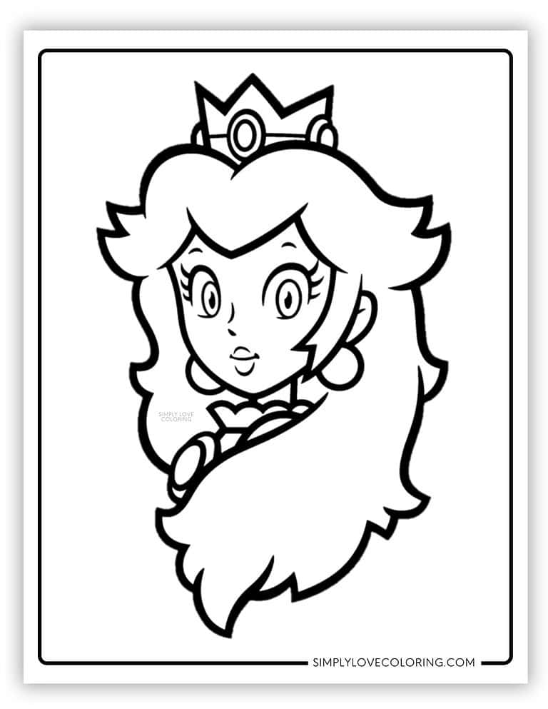 Princess Peach Coloring Pages (Free PDF Printables) - Simply Love Coloring