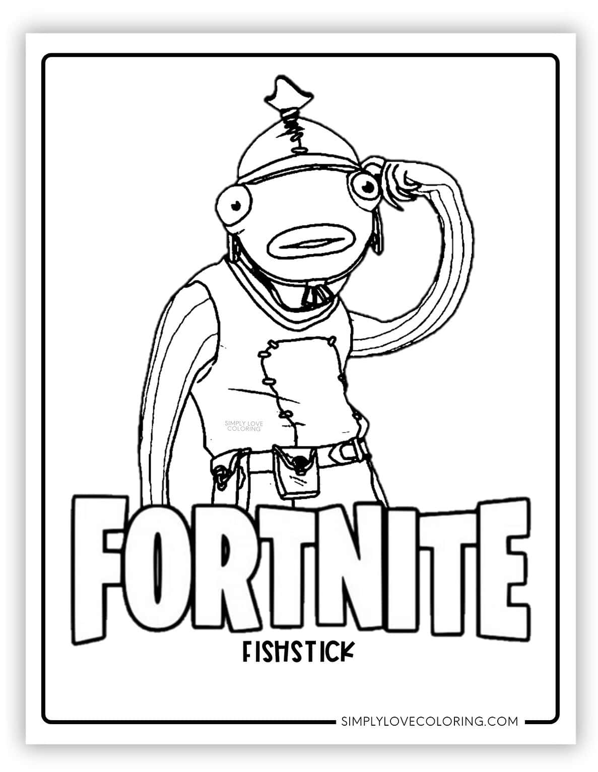 Fortnite Coloring Pages Free PDF - Fishstick Fortnite Coloring Pages 1187x1536