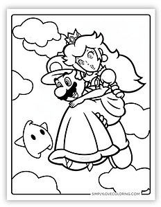 Princess Peach Coloring Pages (Free PDF Printables) - Simply Love Coloring
