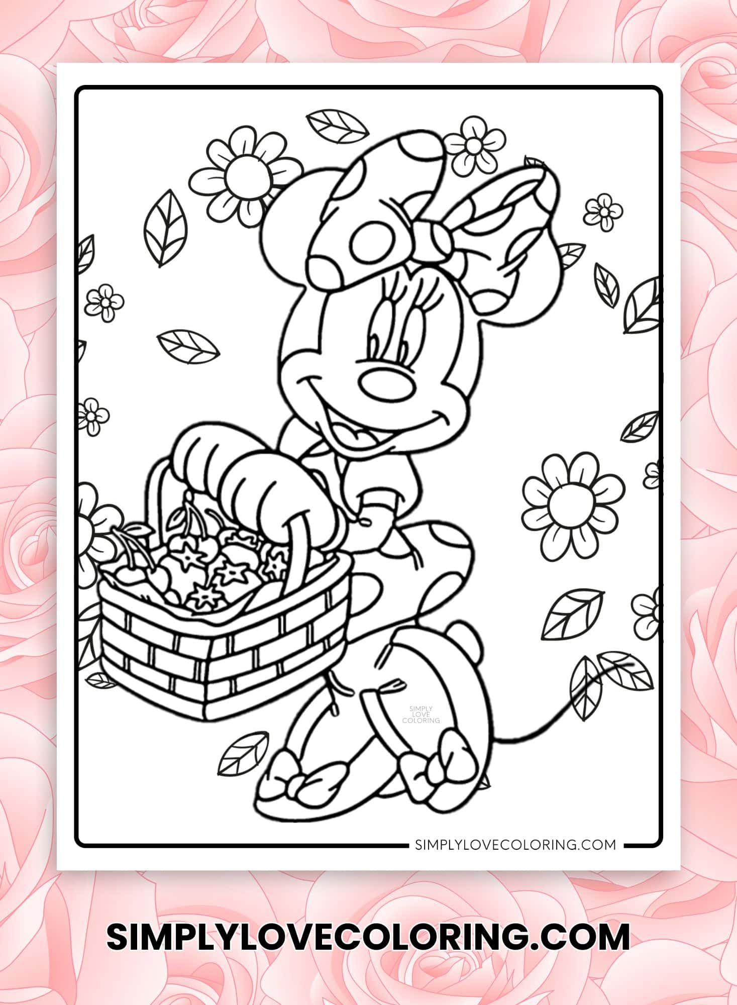 Minnie Mouse in classic pose coloring page