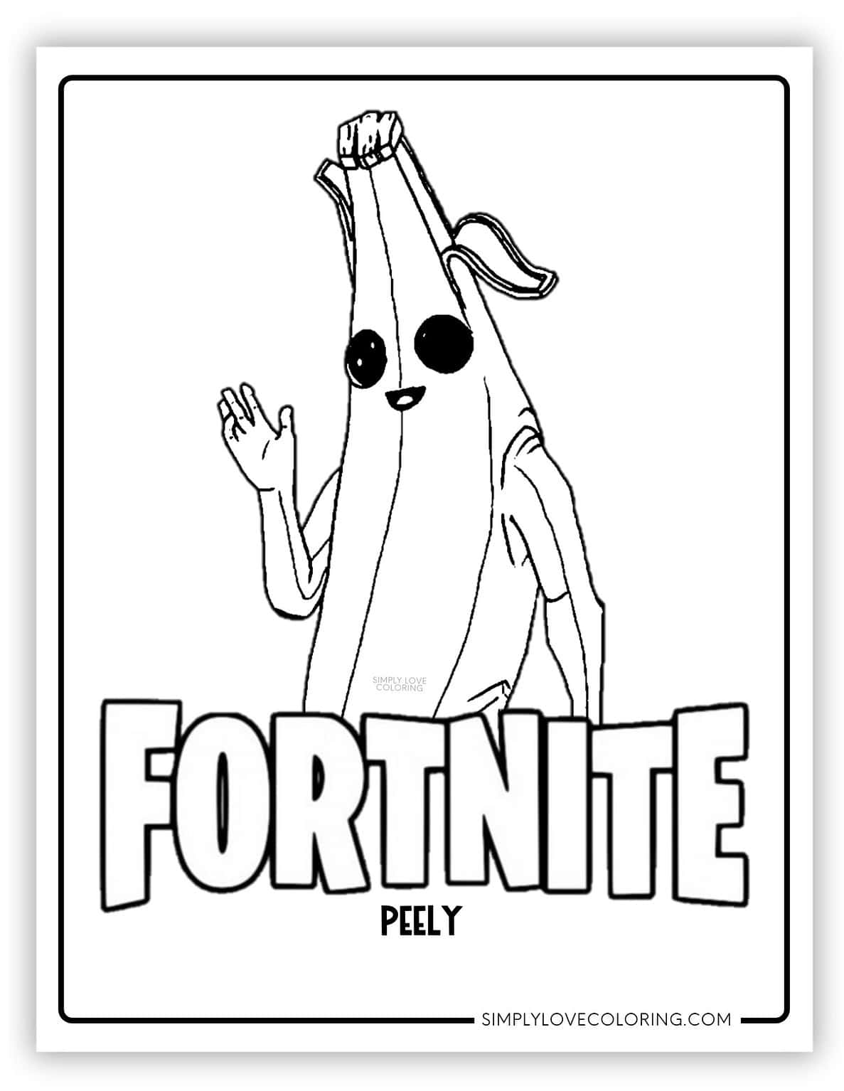 Fortnite Coloring Pages Free PDF - Peely Fortnite Coloring Pages 1187x1536