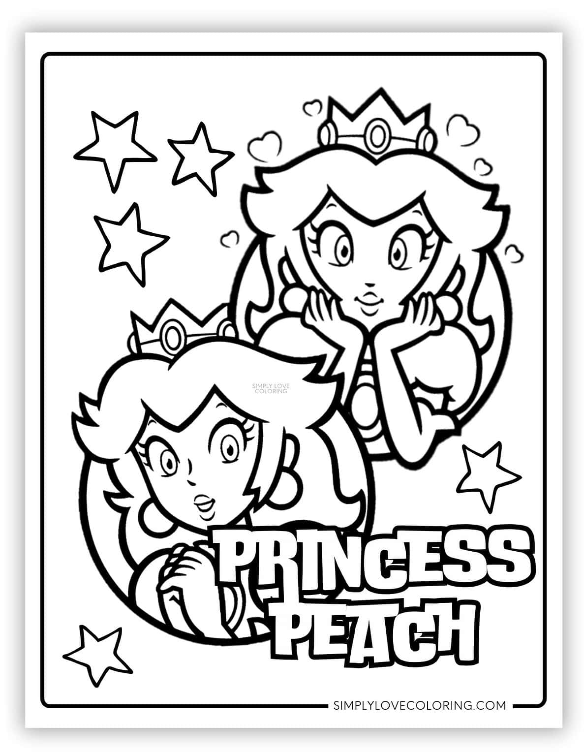 Princess Peach Coloring Pages (Free PDF Printables) - Simply Love Coloring
