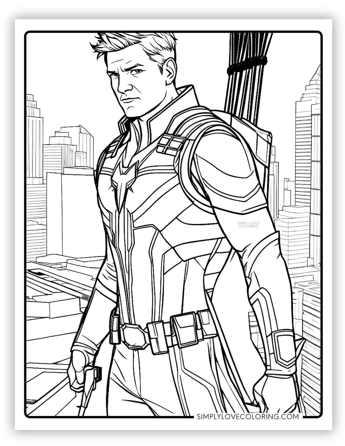 Marvel Avengers Coloring Pages - Hawkeye Avengers Coloring Pages 1187x1536