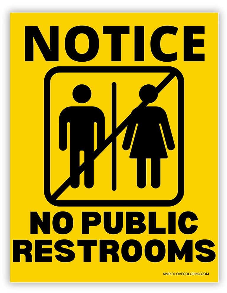 No Public Restrooms Printable Signs - No Public Restrooms Printable Signs Portrait 768x994 