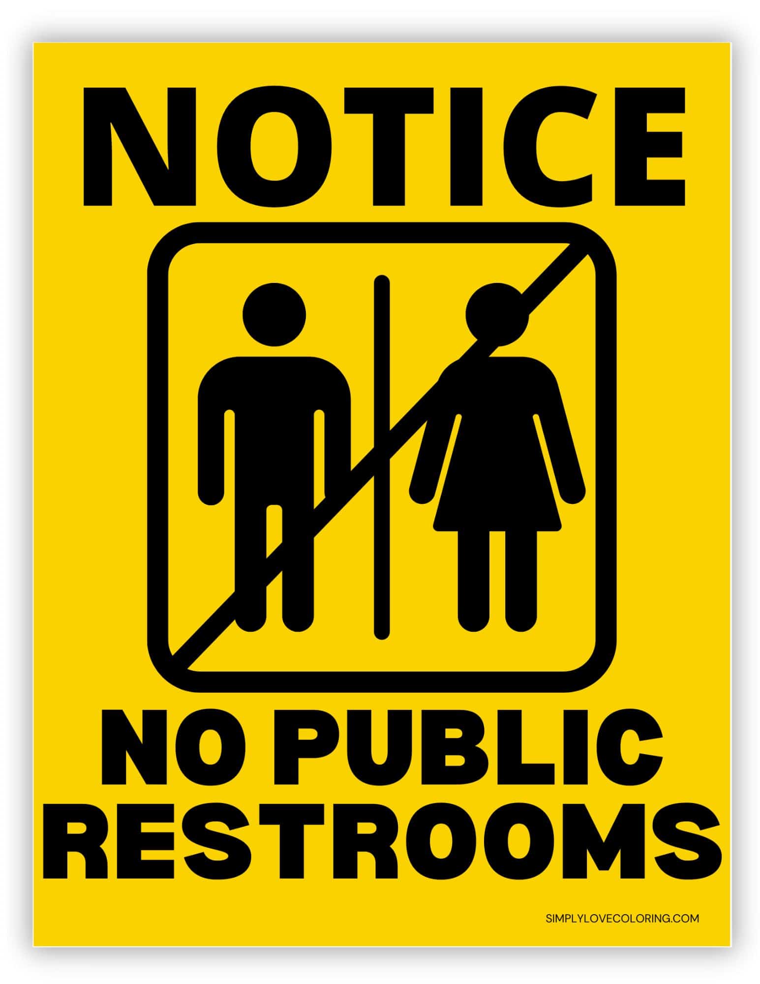 No Public Restrooms Printable Signs - No Public Restrooms Printable Signs Portrait 
