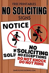 Printable No Soliciting Sign (Free PDF Downloads) - Simply Love Coloring