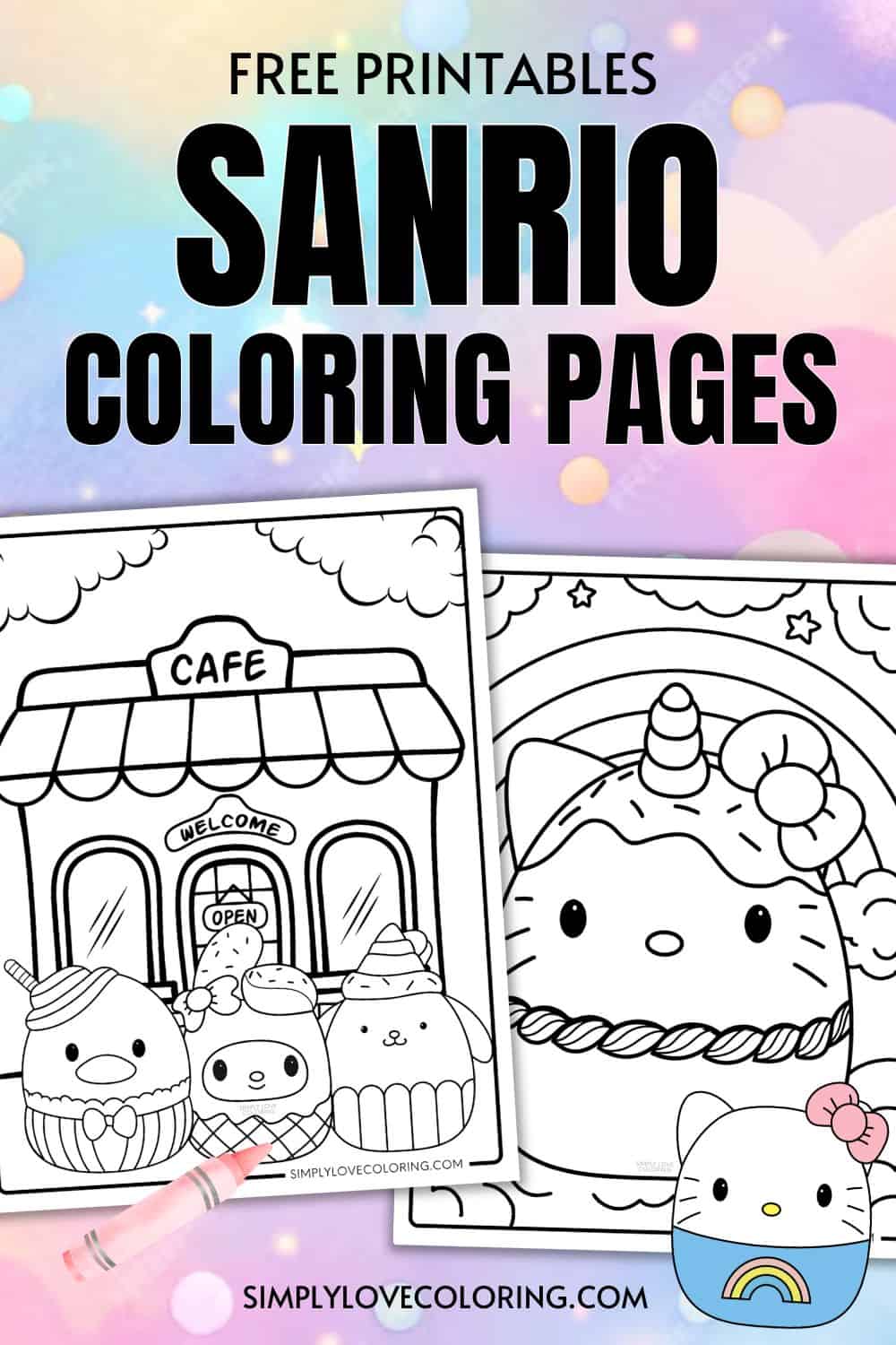 48 Squishmallow Sanrio Coloring Pages (Free PDF Printables) - Simply ...