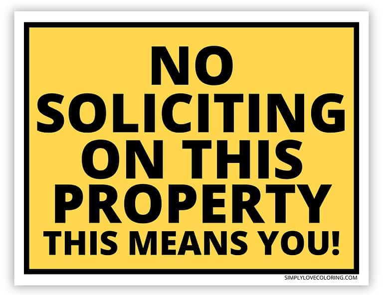 Printable No Soliciting Sign Free - Printable No Soliciting Sign Landscape 2 768x593 