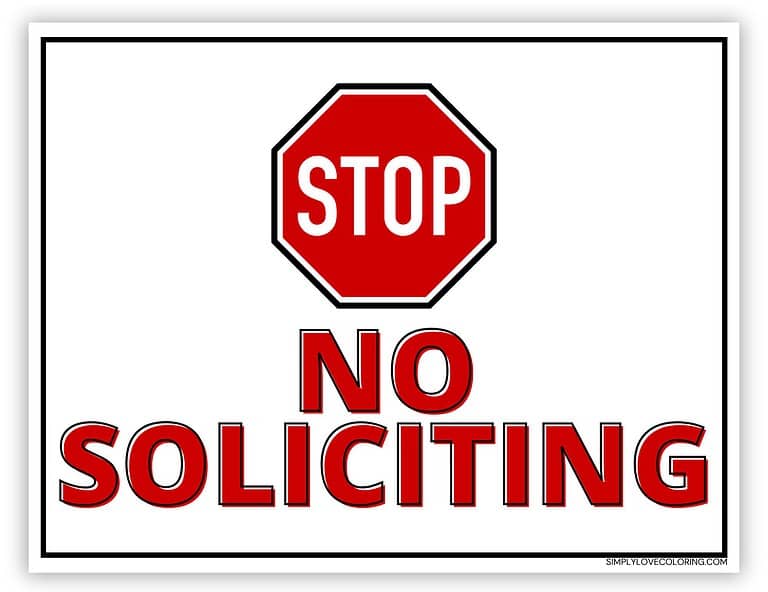 Printable No Soliciting Sign Free - Printable No Soliciting Sign Landscape 768x593