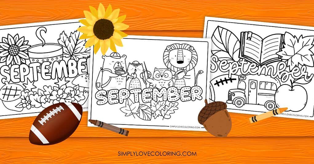 September coloring pages featured image