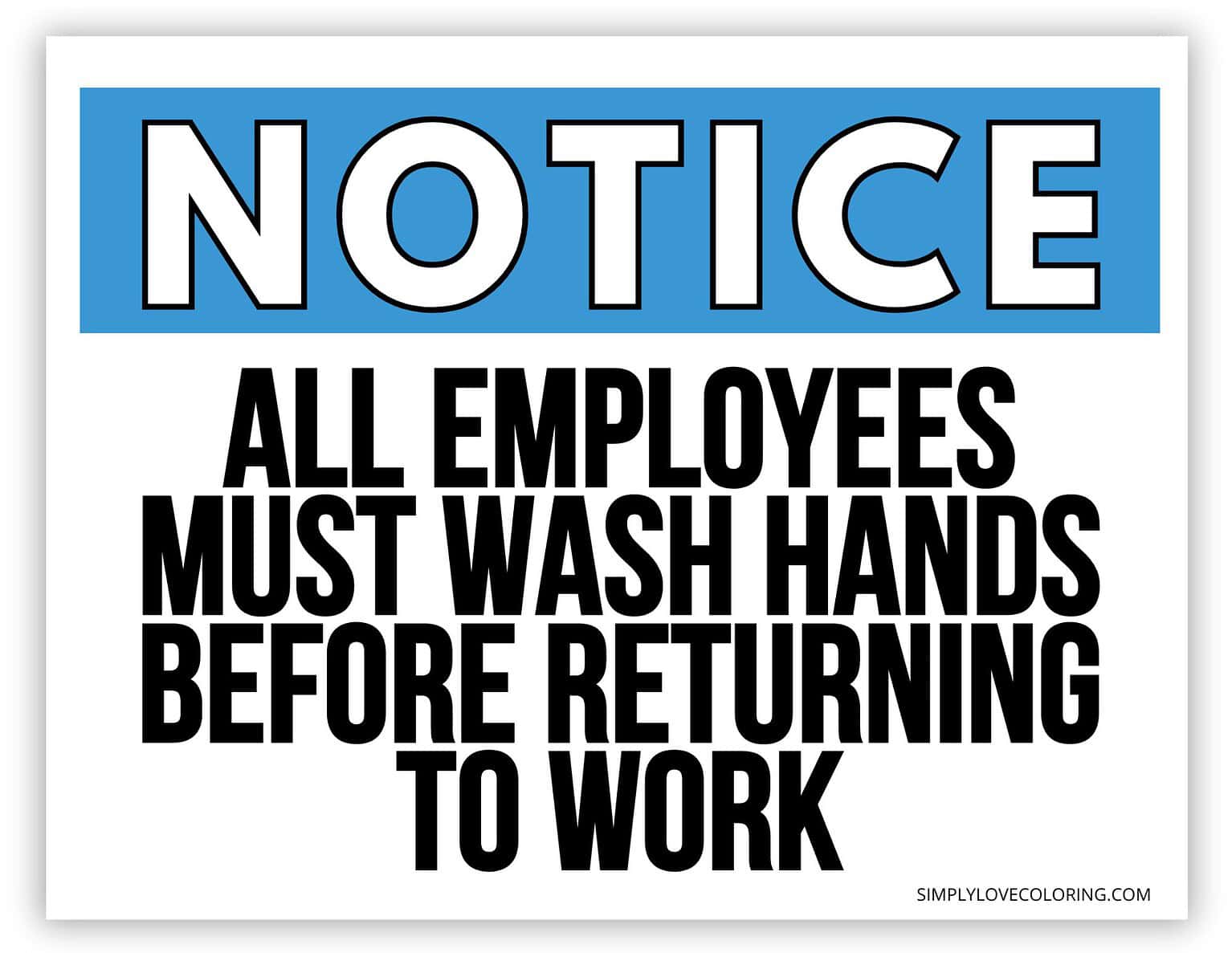 Employees Must Wash Hands Sign - Employees Must Wash Hands Sign Printable Landscape 1536x1187