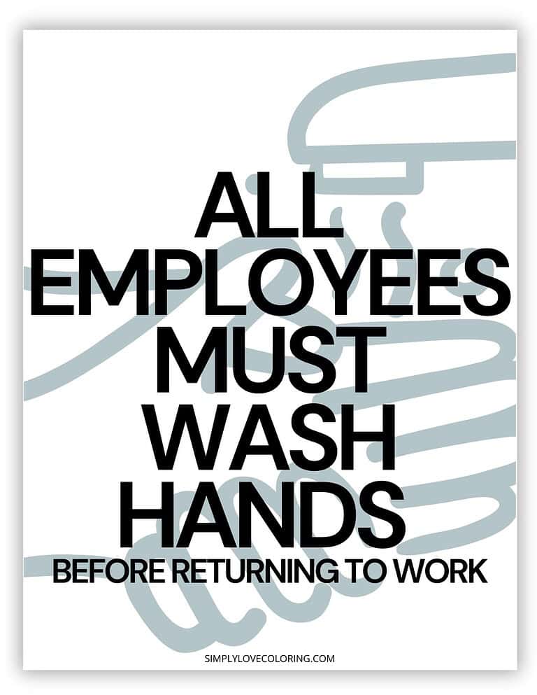 Employees Must Wash Hands Sign - Employees Must Wash Hands Sign Printable Portrait 2 768x994