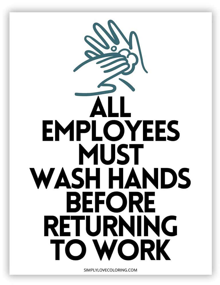 Employees Must Wash Hands Sign Printable