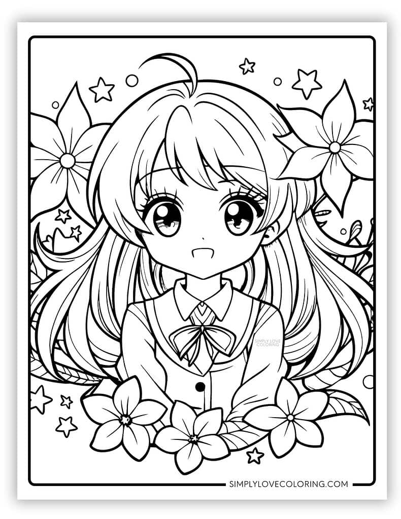 Anime Coloring Pages (Free PDF Printables) - Simply Love Coloring