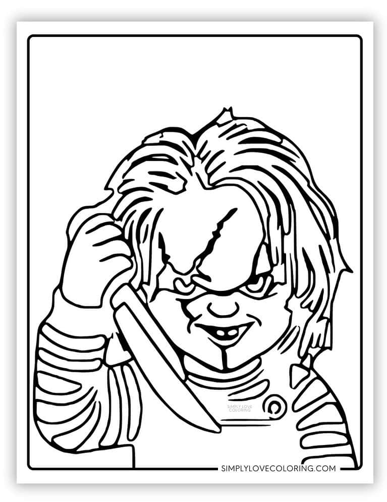 Horror Coloring Pages (Free PDF Printables) - Simply Love Coloring