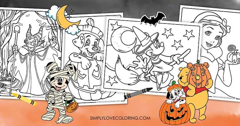 Disney Halloween Coloring Pages (Free PDF Printables) - Simply Love Coloring