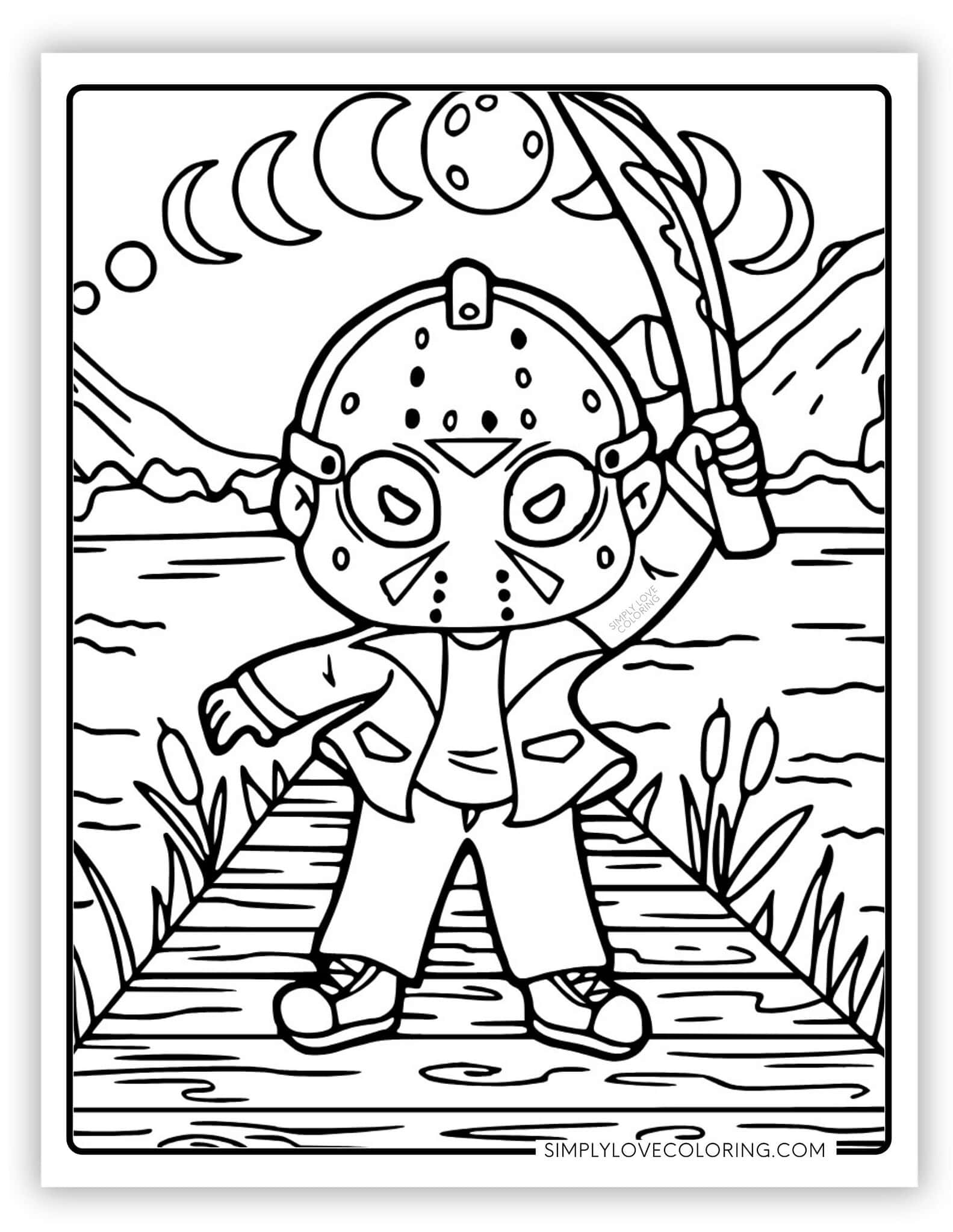 Horror Coloring Pages (Free PDF Printables) - Simply Love Coloring