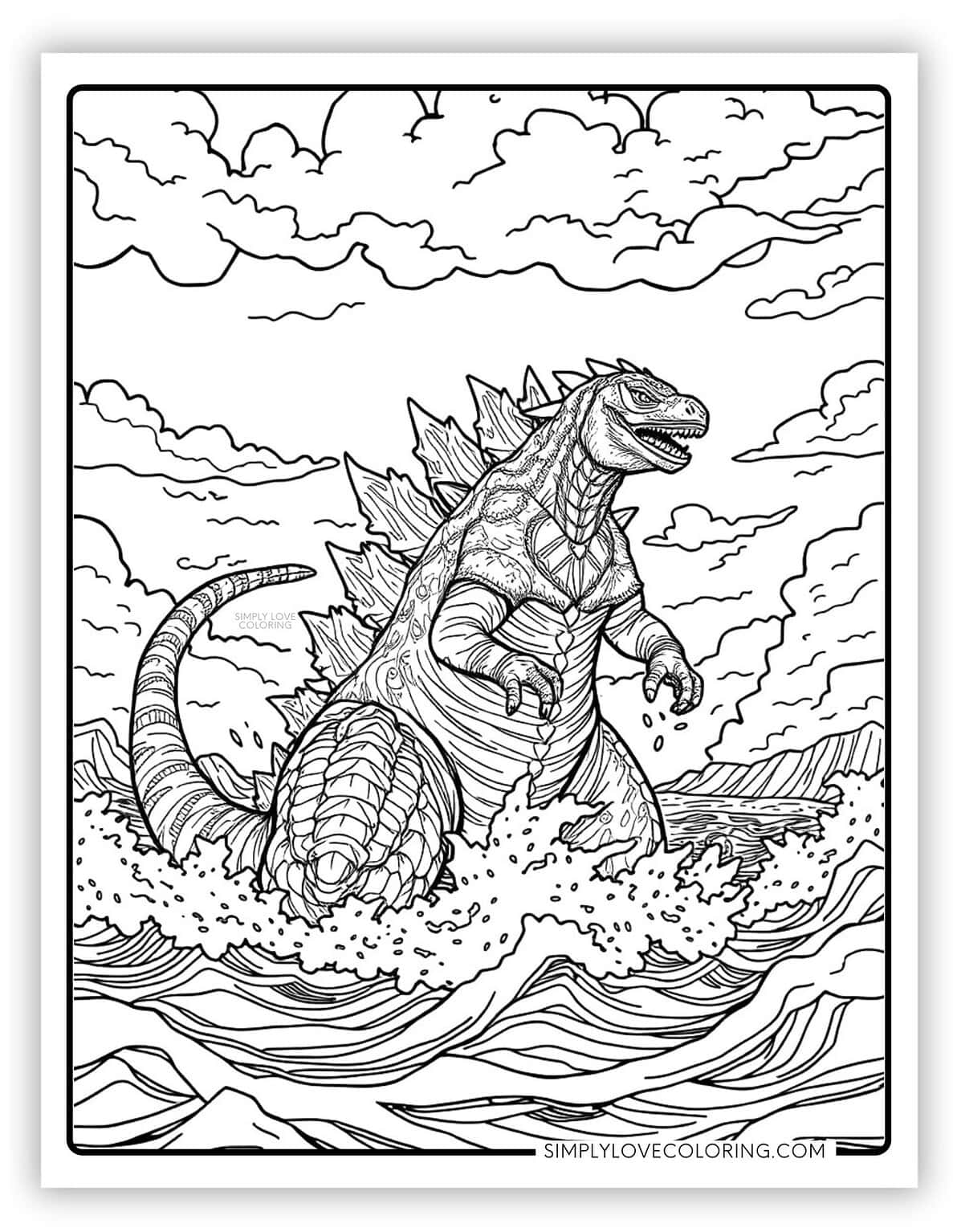 Godzilla Coloring Pages (Free PDF Printables) - Simply Love Coloring