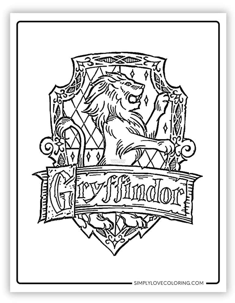 Harry Potter Coloring Pages Free - Gryffindor Crest Harry Potter Coloring Pages 768x994