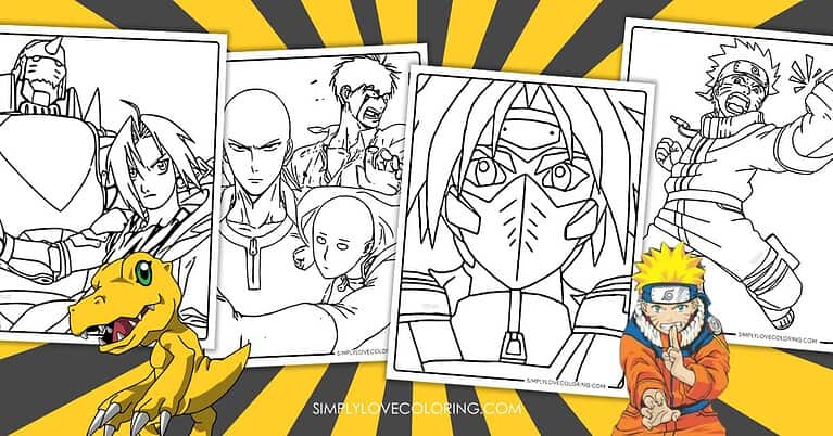 Manga Coloring Pages (Free PDF Printables) - Simply Love Coloring