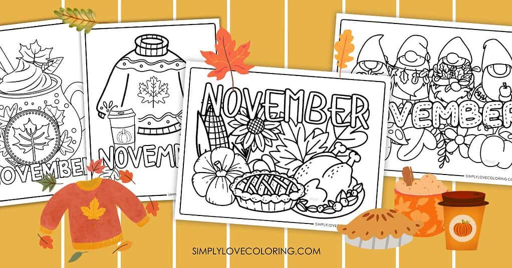 November coloring pages featured image