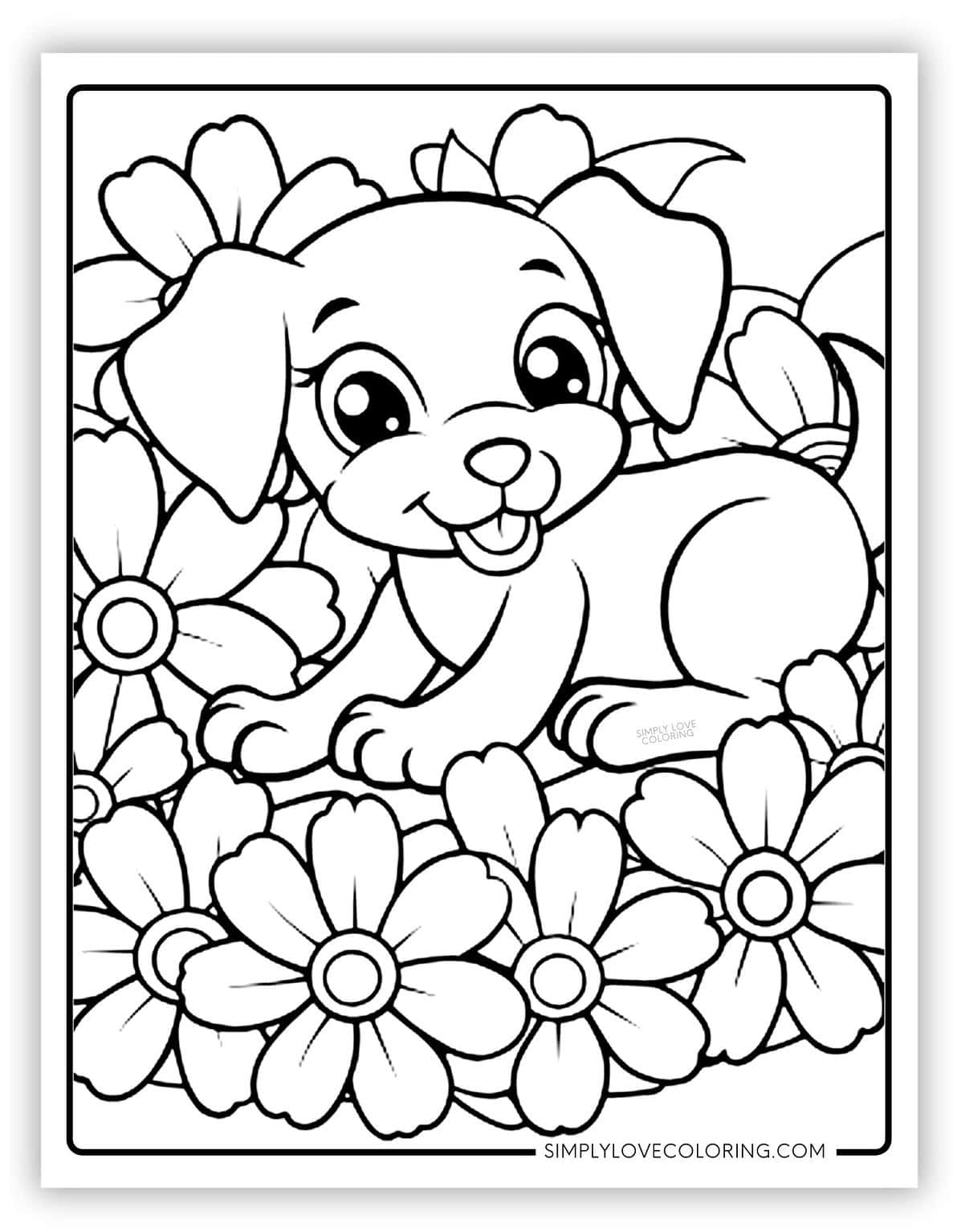 Puppy Coloring Pages (Free PDF Printables) - Simply Love Coloring