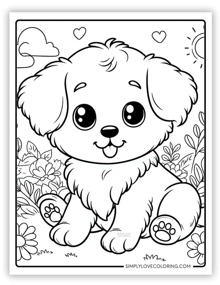 Puppy Coloring Pages (Free PDF Printables) - Simply Love Coloring