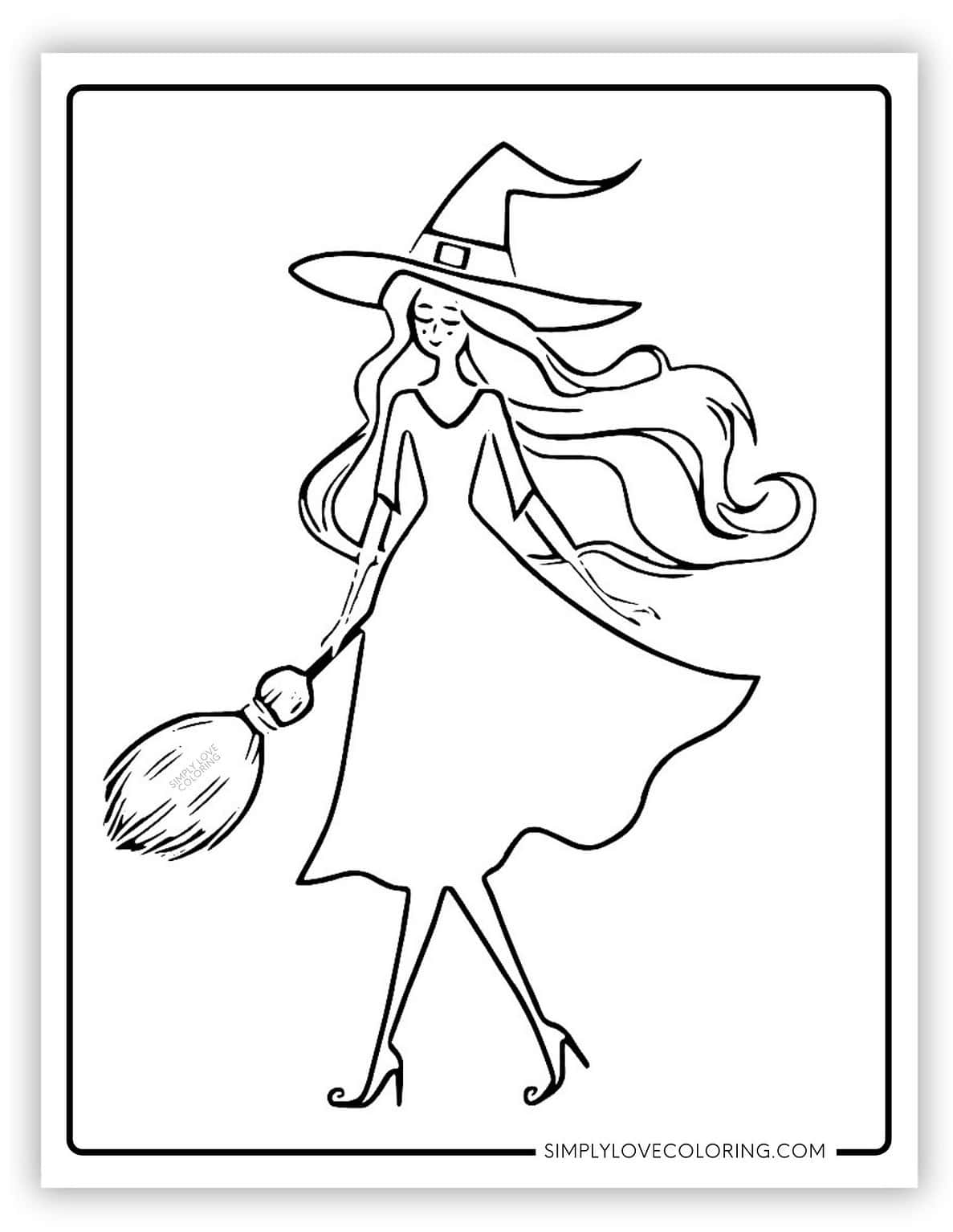 Witch Coloring Pages (Free PDF Printables) Simply Love Coloring
