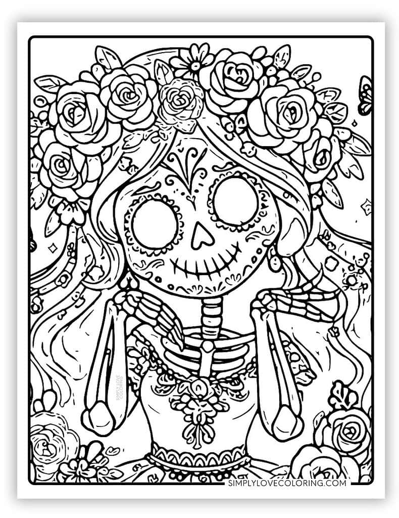 Printable Sugar Skull Coloring Pages 2025 Printable Sugar Skull Coloring Pages 2025